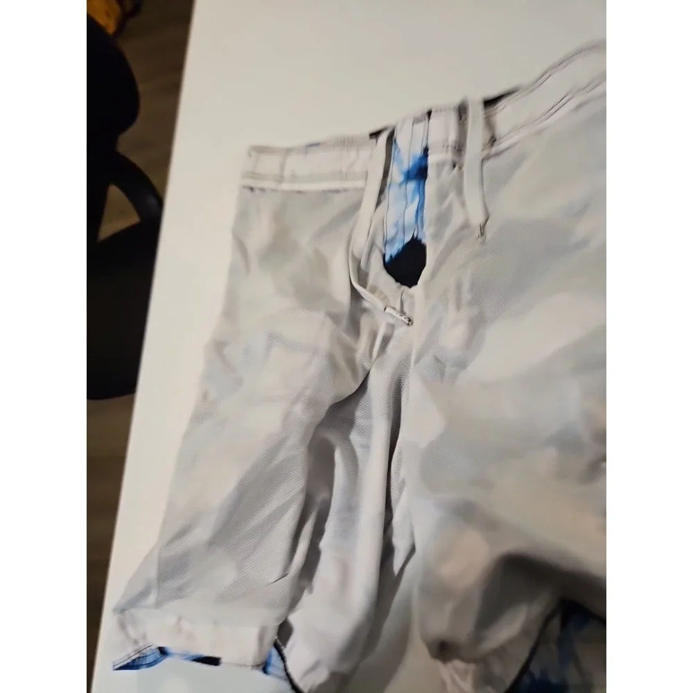 Abercombie & Fitch‎ Navy/White Swim Trunks Mens Medium Lined Cargo Floral (1512